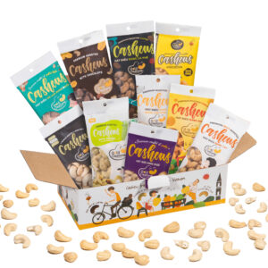 SÉT QUÀ 10 GÓI HẠT ĐIỀU CÁC VỊ 50G